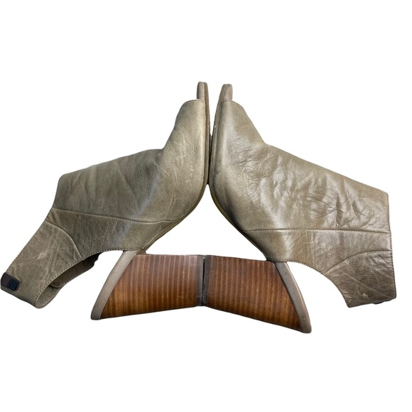 RUDSAK Women's Taupe Gray Leather Open-toe Ankle Block Heels Booties Size 38 - Picture 7 of 13